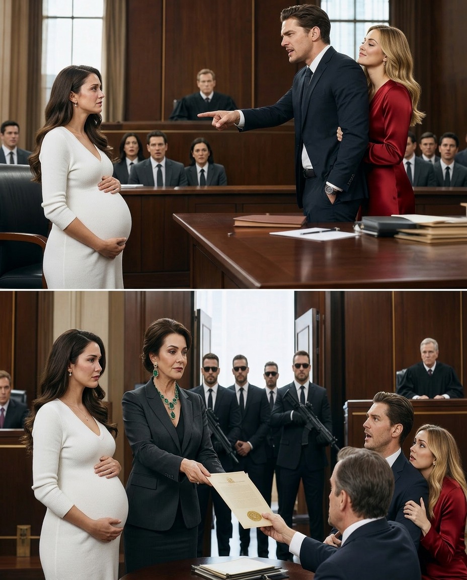 My husband pointed at my eight-month pregnant belly and told the judge, “She has no income and no family support. I demand full custody.” His mistress leaned on his shoulder, already playing the stepmother.