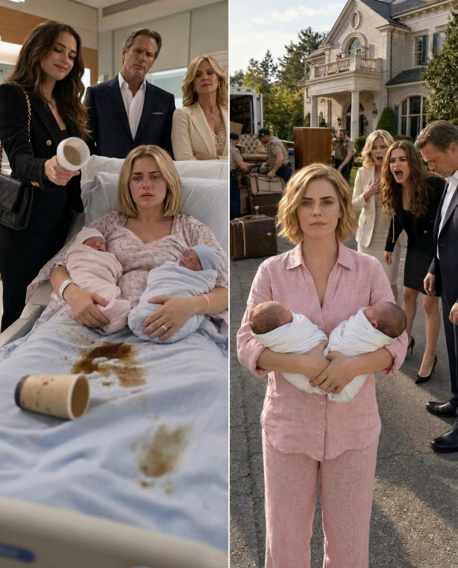 I was barely conscious, trying to nurse my crying twins through the agonizing pain of a t:orn ut:erus, when my adult stepdaughter stormed in and dumped a cup of scalding coffee over my lap.
