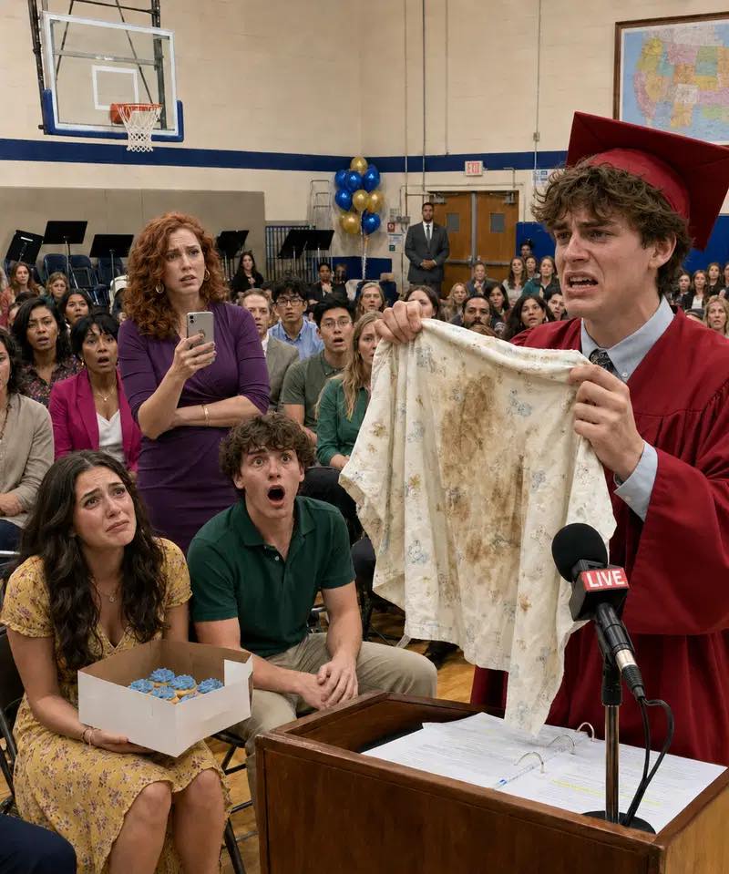 For nineteen years, I raised my sister’s abandoned baby as my own, but on his graduation day, she walked in carrying a cake that said “Congratulations From Your Real Mom” — and when my son stepped up to give his valedictorian speech, he looked straight at me and folded the paper in his hands.