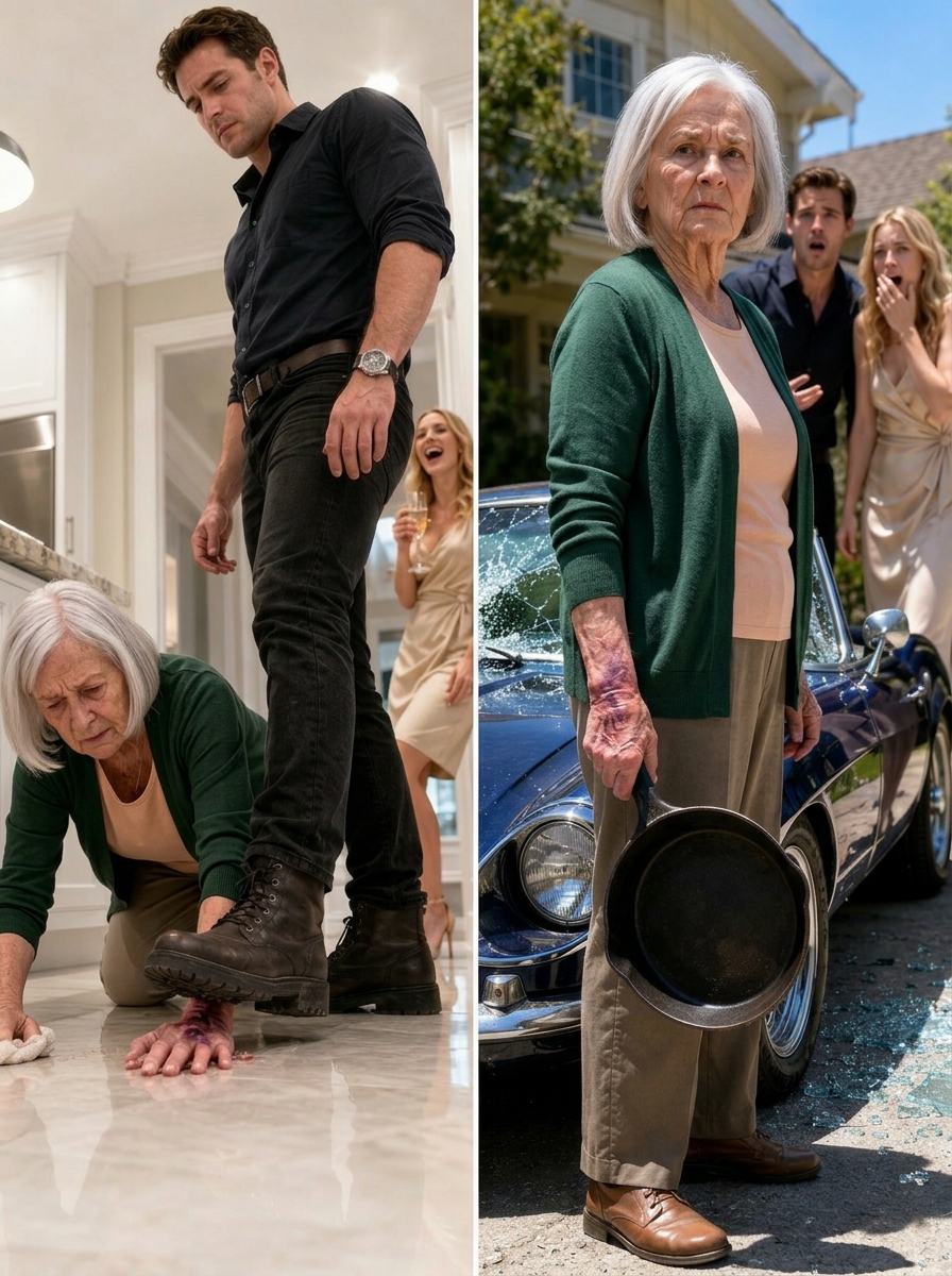 I was scrubbing the kitchen floor on my hands and knees when my son deliberately stepped on my fingers with his heavy boots. “Watch where you’re crawling,” he grunted, while his wife giggled from the hallway.