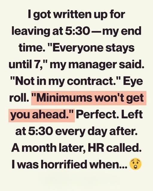 I Refused to Stay Late at Work—and HR’s Reaction Stunned Everyone