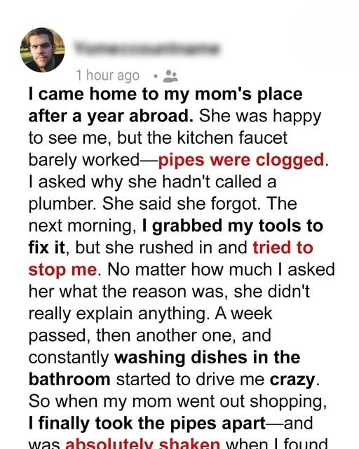 My Mom Refused to Let Me Fix the Clogged Kitchen Sink Pipes – What I Eventually Found Inside Left Me Speechless