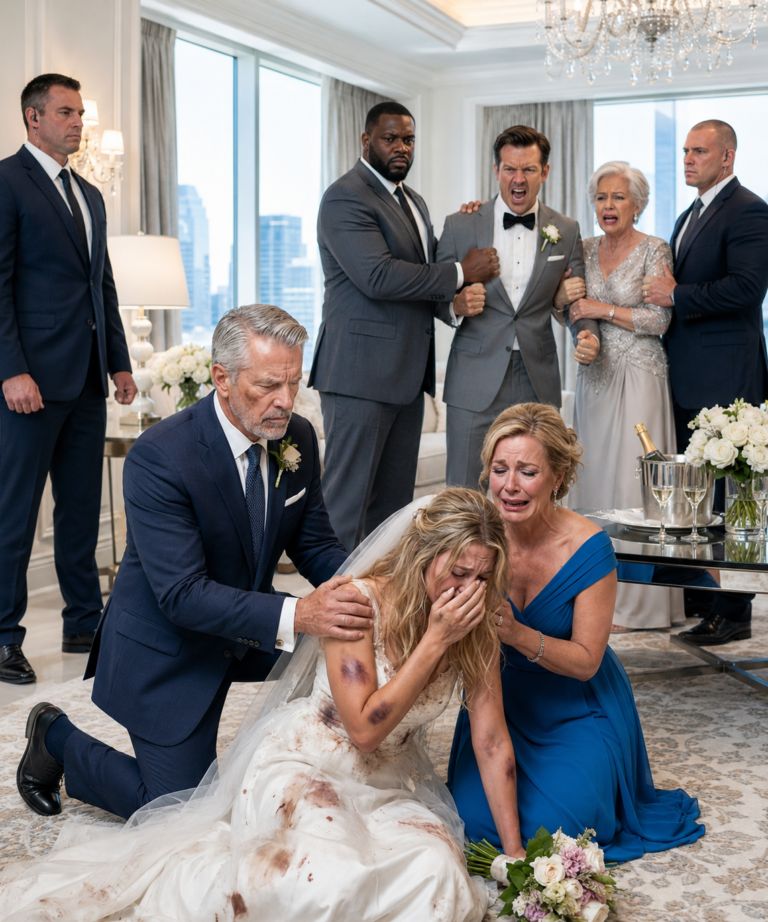 At 3 AM, my daughter came home in her wedding dress, shaking and crying. “My husband locked me in the honeymoon suite,” she sobbed. “They demanded my $3M condo.” I didn’t call 911. I called the one man they should have feared most — her father.