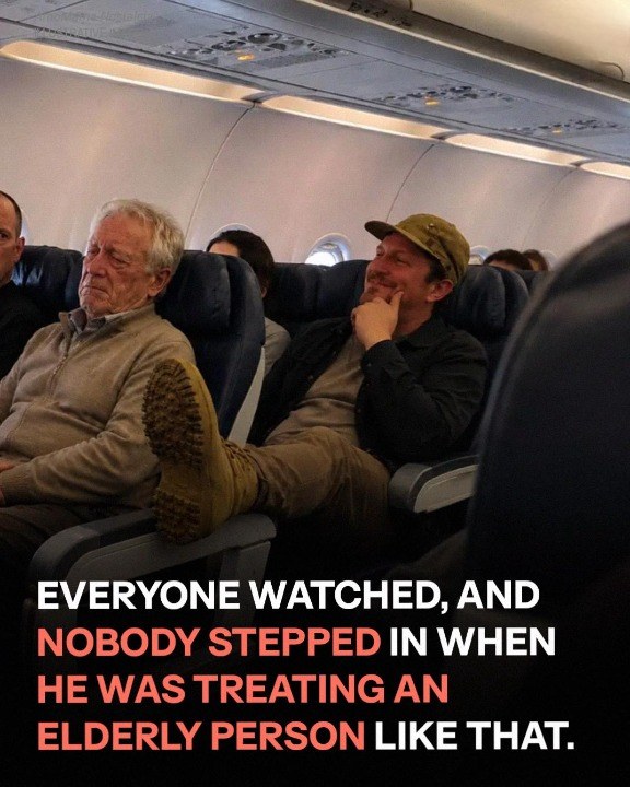 An Elderly Passenger Finally Turned Around to Confront the Man Who Had Been Kicking His Seat Throughout the Flight — What Happened Next Changed Both of Their Lives Forever