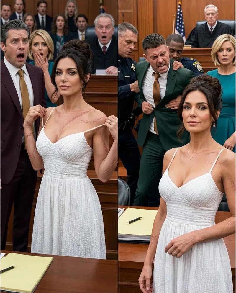 In the divorce courtroom, my husband stood beside his new lover and smirked. “The company, the house, the cars—they’re mine now. You’ll have nothing.” I stayed silent. Then I removed my coat, revealing the proof he never expected anyone to see. The courtroom went completely still. I looked at him and whispered, “This is no longer just a divorce. This is where the truth finally comes out.”