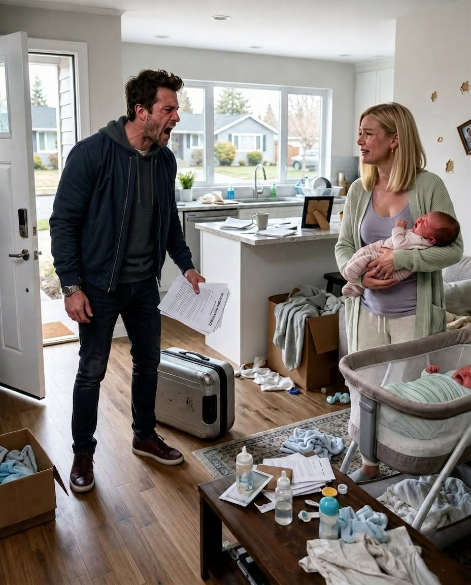 My Husband Scr:eamed That Our One-Month-Old Twins Were Driving Him Crazy, Then Flew to Europe With His Friends for a Month and Left Me Alone. But When He Finally Came Home and Opened the Front Door, What He Saw Made Him Freeze in Horror: ‘No. No Way. This Can’t Be Happening.’