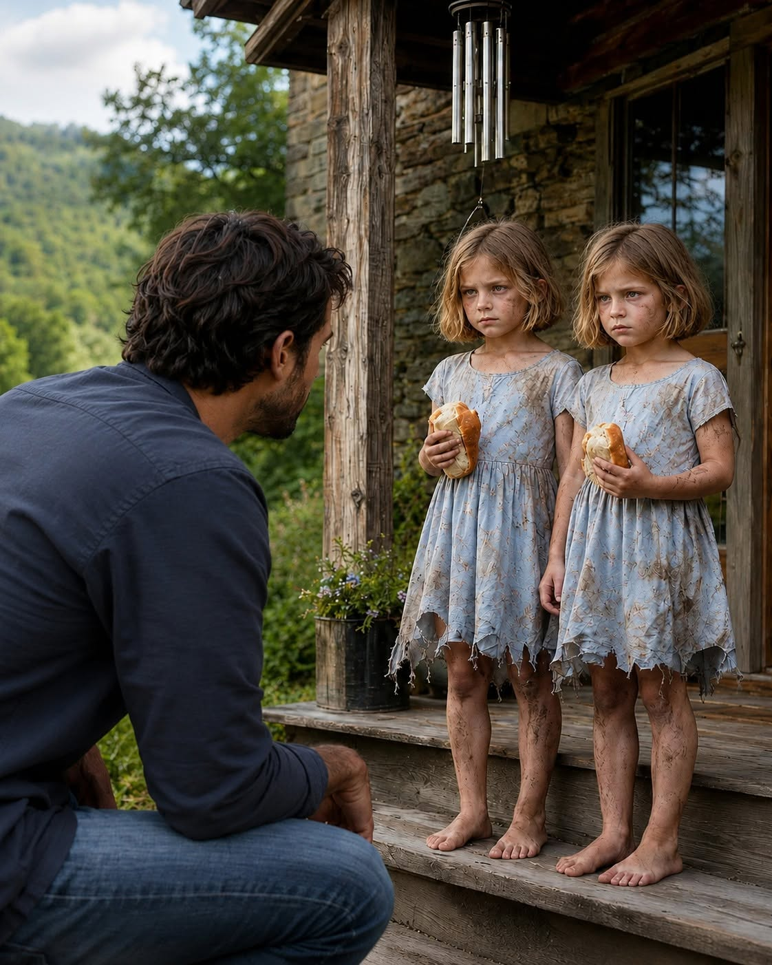 I drove to my late wife’s mountain house to say goodbye to the life we had lost. Instead, I found two abandoned twin girls standing on the porch,