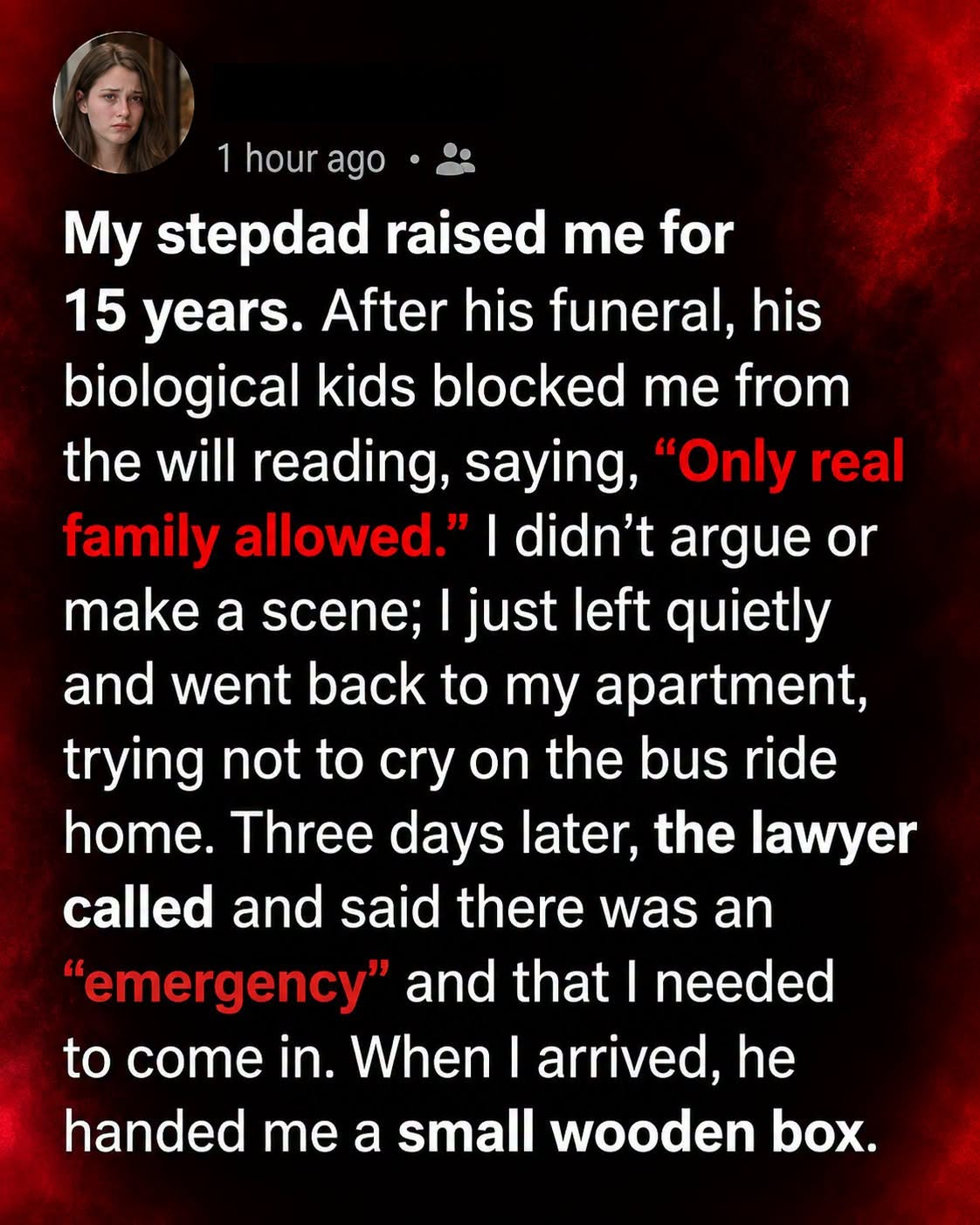 –I Was Asked to Leave My Stepfather’s Will Reading. Three Days Later, a Phone Call Changed Everything I Thought I Knew