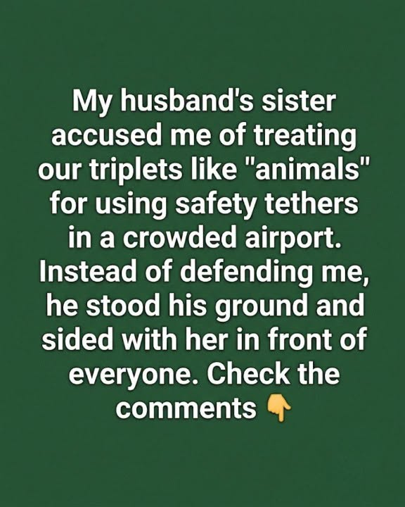 Father Sparks Intense Online Debate After Siding With Sister Over Wife’s Use of Safety Tethers for Triplets in Public Airport