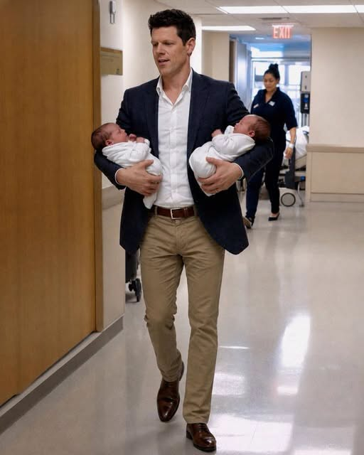 I unexpectedly encountered my husband at a maternity clinic, where he was leaving in a formal suit, holding two babies.
