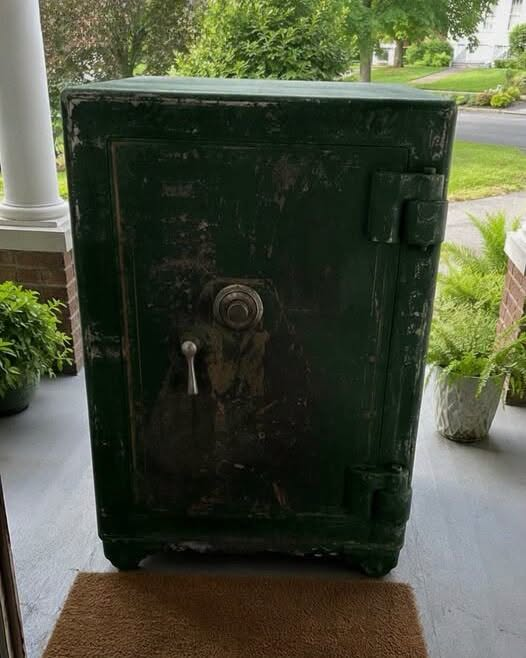 I awoke to discover a large, ancient safe on my front porch – when the locksmith eventually managed to open it, he quietly said, ‘I’m not handling this.’