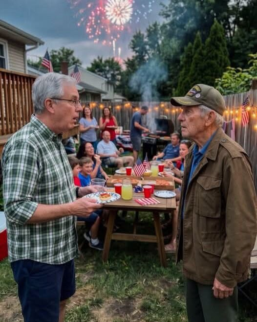 I invited the isolated elderly man next door to our Fourth of July dinner – then my father glanced at him and became pale.