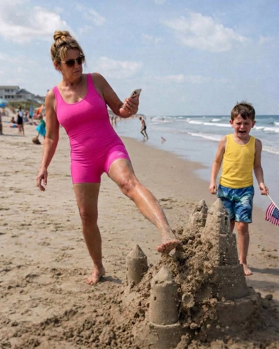 An Entitled Woman Kicked My Son’s Sandcastle Into the Ocean Because It ‘Ruined Her View’ – Twenty Minutes Later, the Lifeguard Walked Straight Toward Her Carrying a Golden Box