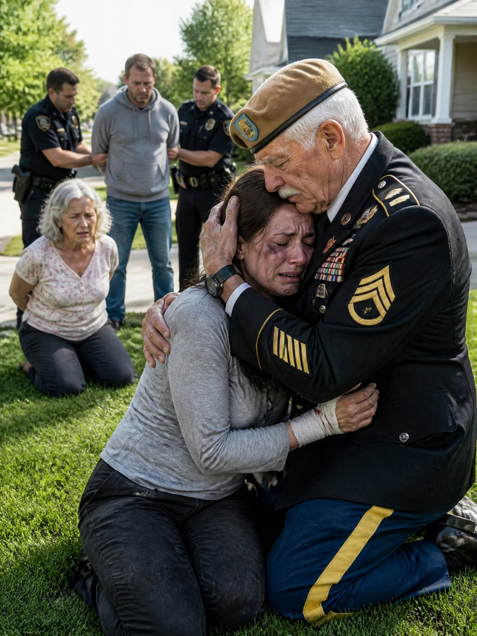 My daughter gasped, “Dad, help,” right before the call went completely dead. I tore down the highway at 100 mph, heading straight for her in-laws’ mansion. When I arrived, my son-in-law was blocking the porch, gripping a baseball bat with a smirk on his face. “This is a private family matter,” he said coldly. “Your daughter had to be disciplined.”
