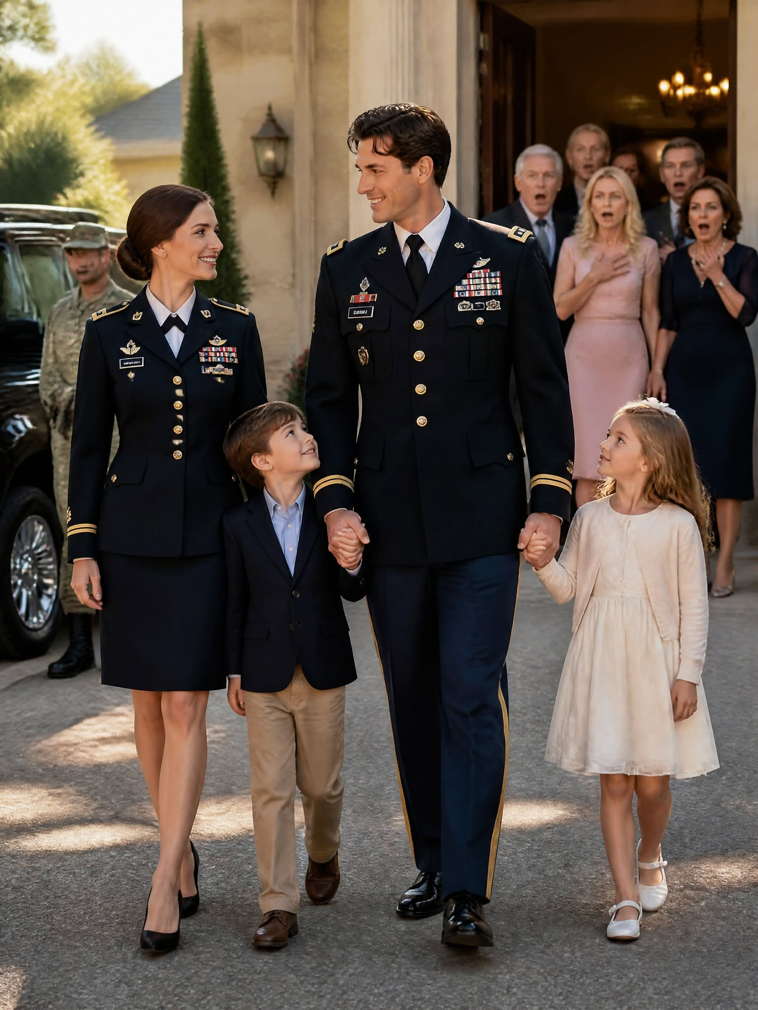 The medals on my Army uniform had commanded the respect of generals, but nothing could have prepared me to watch my own mother smile as she slammed the front door in my son’s face. Then she leaned in and whispered, ‘This dinner is for real family.’ In that single, devastating moment, I realized the people I had spent years risking my life to protect had never truly considered my wife, my children, or me part of theirs.