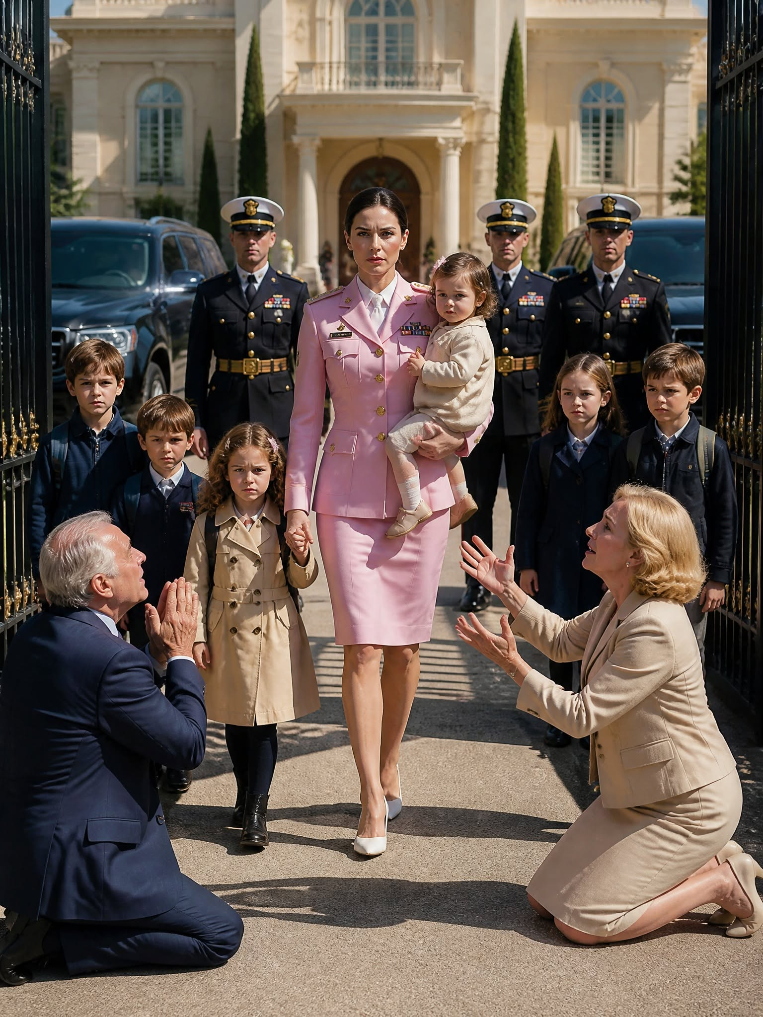 My father-in-law kicked my six children and me out into a freezing storm, screaming that only ‘real family’ deserved to be under his roof. He is thinking I was just his late son’s helpless widow. He had absolutely no idea that I am a decorated senior military officer—or that the deed to the entire mansion belongs to me, not him.