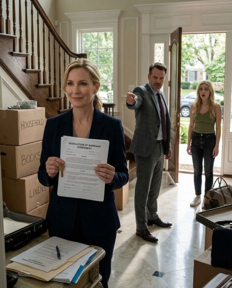 He handed me the divorce papers, gave me 48 hours to leave, and said his new girlfriend was the new owner of the house.