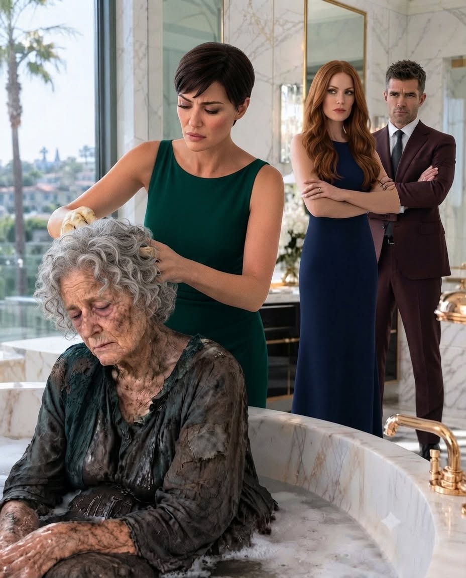 My millionaire husband brought home a homeless elderly woman and ordered me to bathe her myself. Disgusted, I wore gloves. Then I spotted a crescent birthmark on her shoulder, dropped the sponge, grabbed a 20-year-old locket, and burst into tears.
