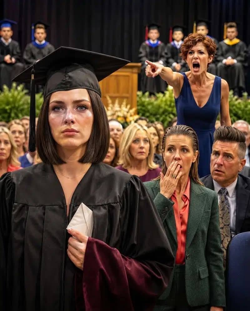 At my college graduation, my sister jumped to her feet and screamed, “She ch3ated her way through school!” in front of the whole auditorium, but instead of stopping, I kept walking toward the stage with one sealed envelope hidden beneath my gown and a truth she never believed I had finally learned how to carry in public.