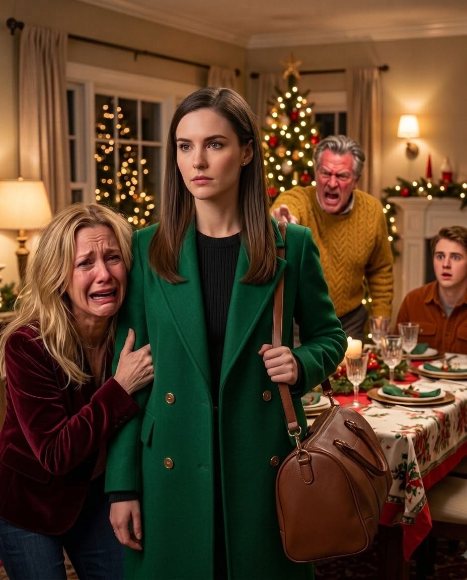 At Christmas Eve dinner, my parents told me to move out and start being independent while my brother laughed in my face. I quietly reached for my bag to leave—until my mom panicked