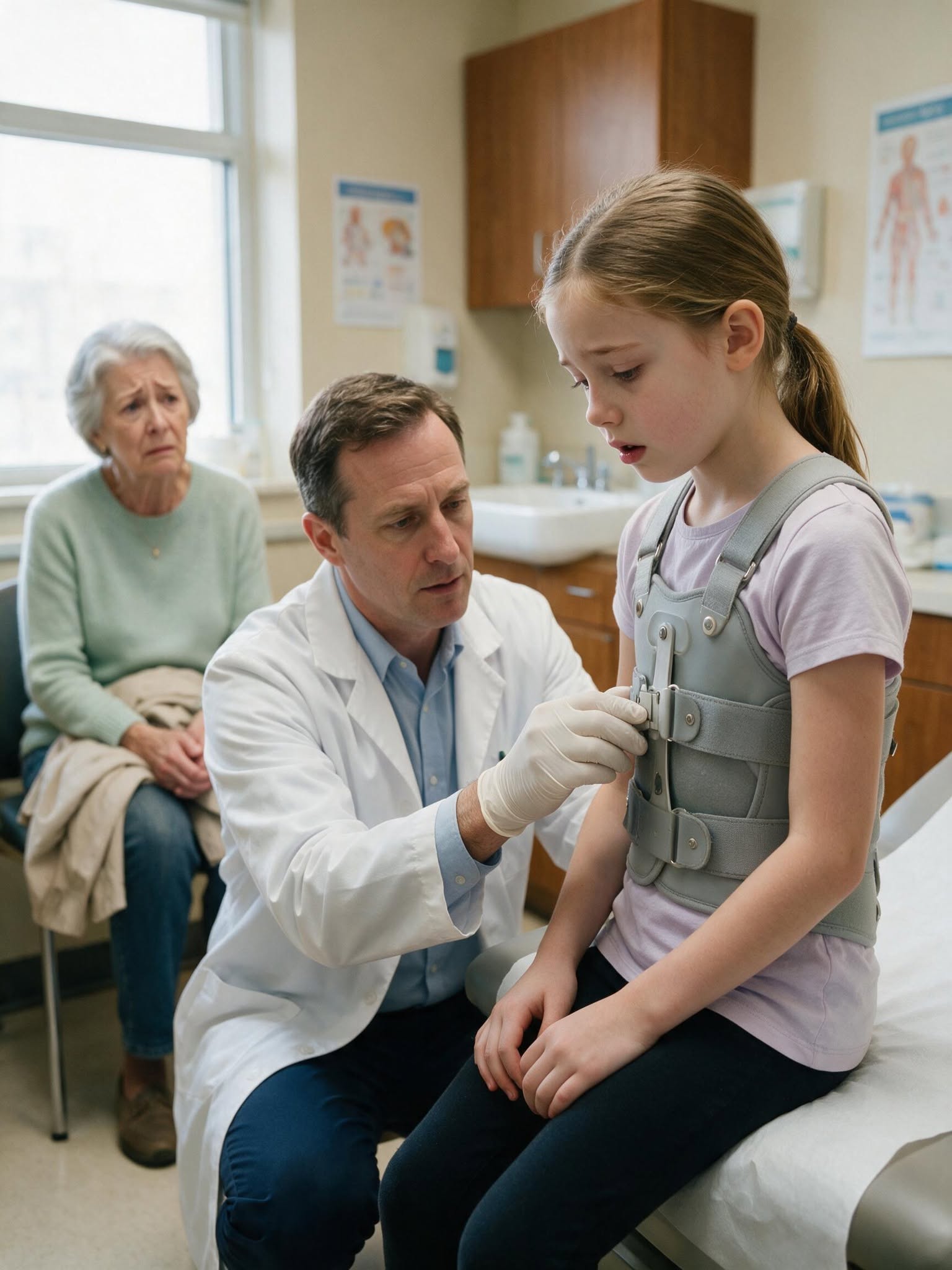“I Was Ten Years Old When My Grandmother Brought Me to an Orthopedic Clinic With a Small Padl0ck A:tta:ched to My Back Brace. She Told the Doctor It Was Necessary to Keep Me From Taking It Off. He Said Nothing at First. Then He Asked for a Cable Cut:ter, Opened the Brace, Looked at the Marks on My Skin—and Turned to My Father With One Question That Changed Everything. “